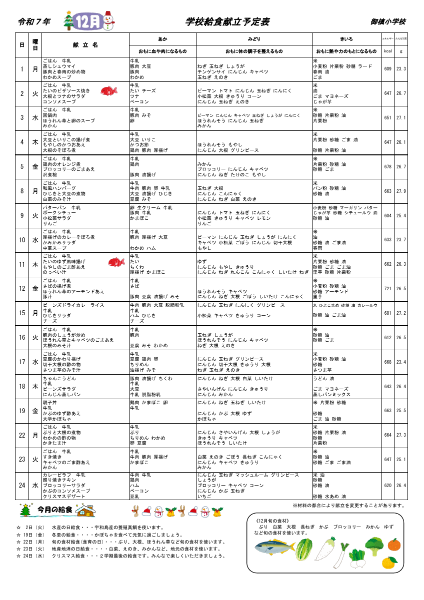 R7.12月 献立表.pdfの1ページ目のサムネイル