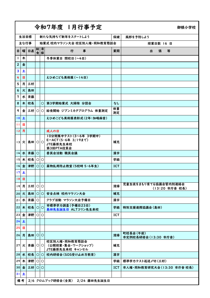 r7_１月行事予定.pdfの1ページ目のサムネイル